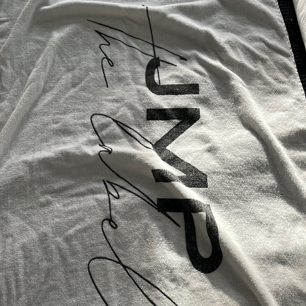 JMP White with black label beach towel